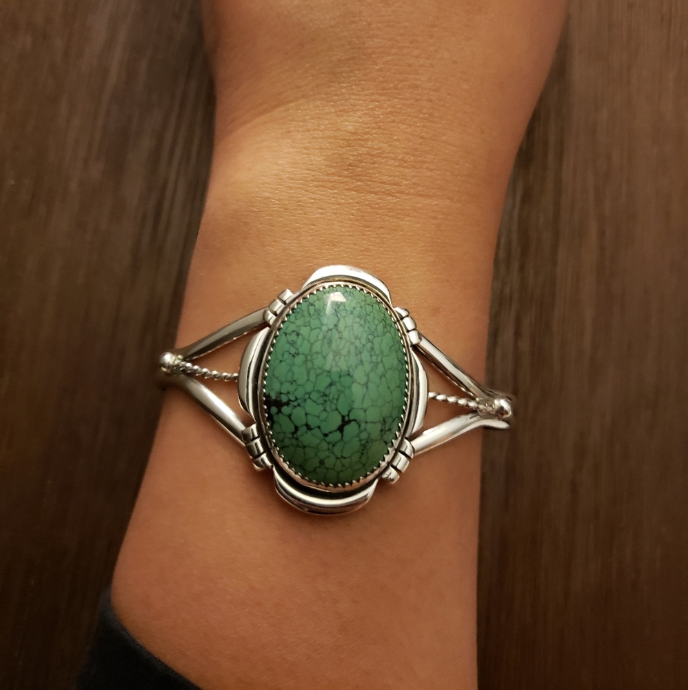Vintage Sterling Silver Turquoise Cuff Bracelet